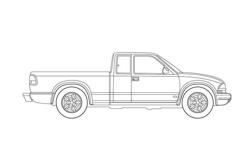 Chevrolet S10 Side View - See pdf overview for other views 