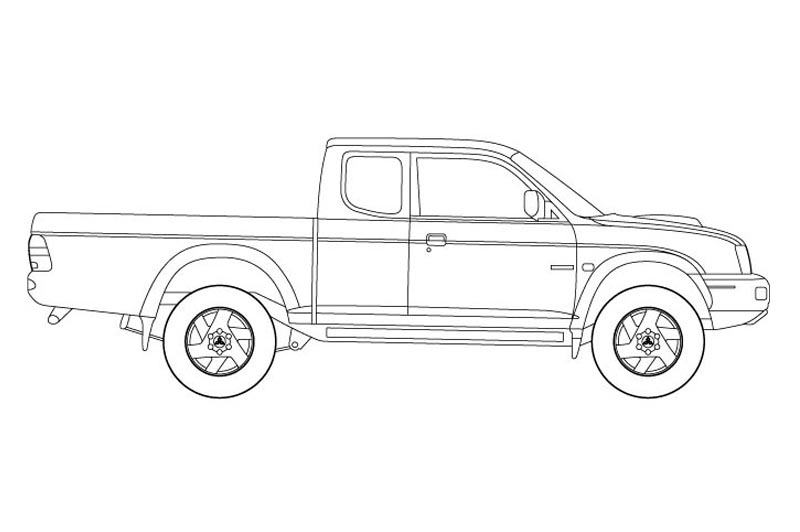 Mitsubishi L200 Side View - See pdf overview for other views 